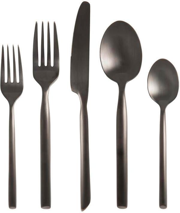 Fortessa - Capri 20 Pc Brushed Black Flatware Set - 20PPS-1646B-05