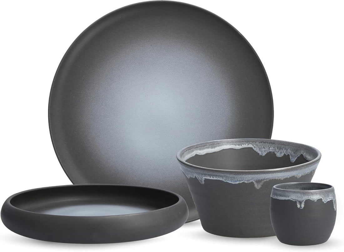 Fortessa - Cloud Terre Stoneware 16 Pc Charcoal Dinnerware, Pack (Collection No 1) - 16PPS-CT.1.CHR
