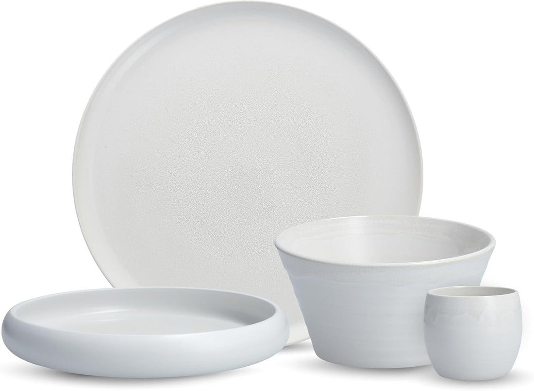Fortessa - Cloud Terre Stoneware 16 Pc White Dinnerware, Pack (Collection No 1) - 16PPS-CT.1.WH