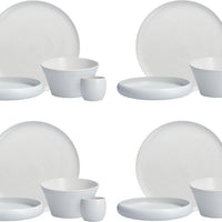 Fortessa - Cloud Terre Stoneware 16 Pc White Dinnerware, Pack (Collection No 1) - 16PPS-CT.1.WH