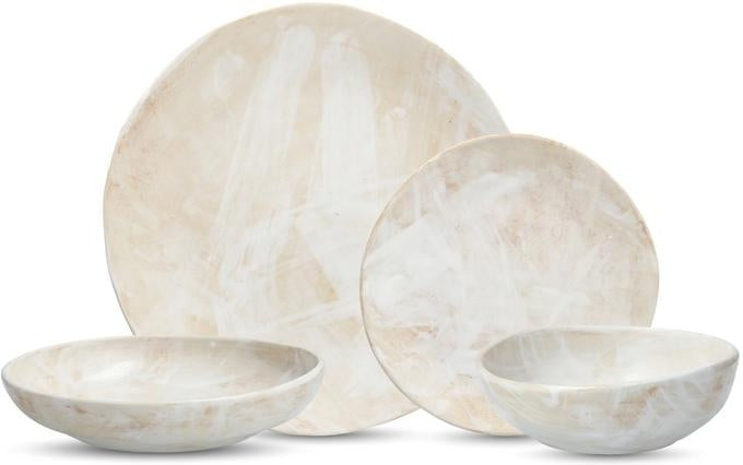 Fortessa - Cloud Terre Stoneware 16 Pc White Dinnerware, Pack (Collection No 2) - 16PPS.CT.2.WH
