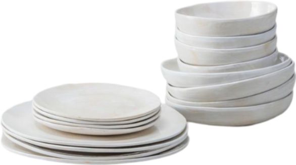 Fortessa - Cloud Terre Stoneware 16 Pc White Dinnerware, Pack (Collection No 2) - 16PPS.CT.2.WH