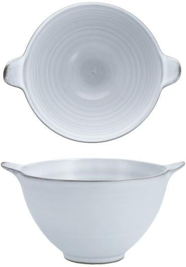 Fortessa - Complements 16 Oz Stone Lathe Handle Bowl, Pack of 4 - 8300.COMP.ST.04