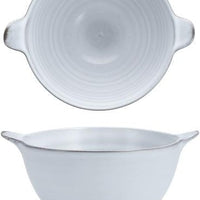 Fortessa - Complements 16 Oz Stone Lathe Handle Bowl, Pack of 4 - 8300.COMP.ST.04