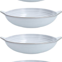 Fortessa - Complements 27 Oz Stone Lathe Handle Bowl, Pack of 4 - 8300.COMP.ST.07