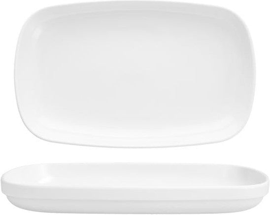 Fortessa - Cooper 11 x 7” Outdoor White Rectangular Platter, Pack of 4 - MD.MC.05