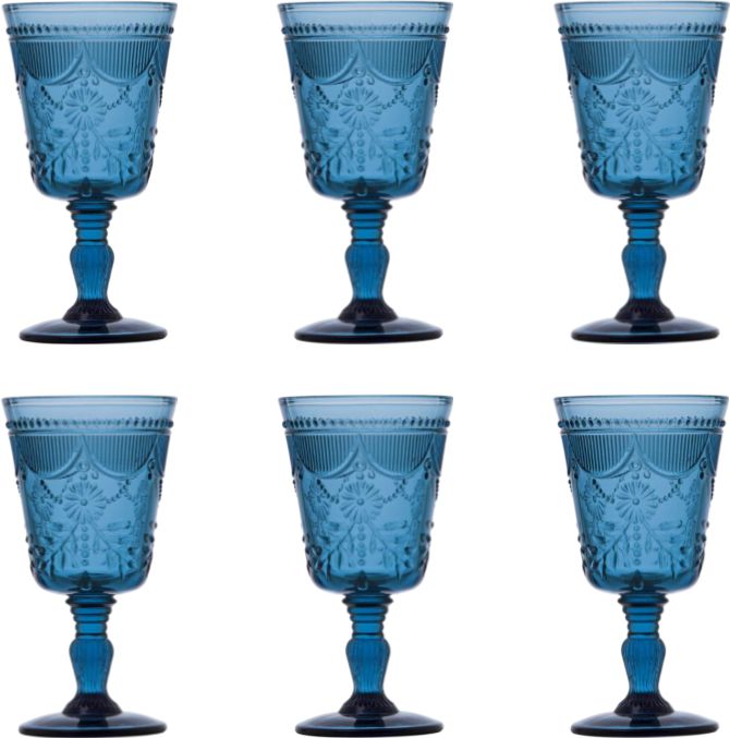 Fortessa - Debutante 10 Oz Blue Goblet Glass, Pack of 6 - RRPG.DEBUBL.03