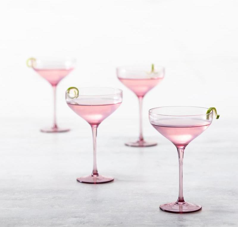 Fortessa - Gala 10.5 Oz Pink Coupe Cocktail Glass, Pack of 4 - GALA.PK.4.02