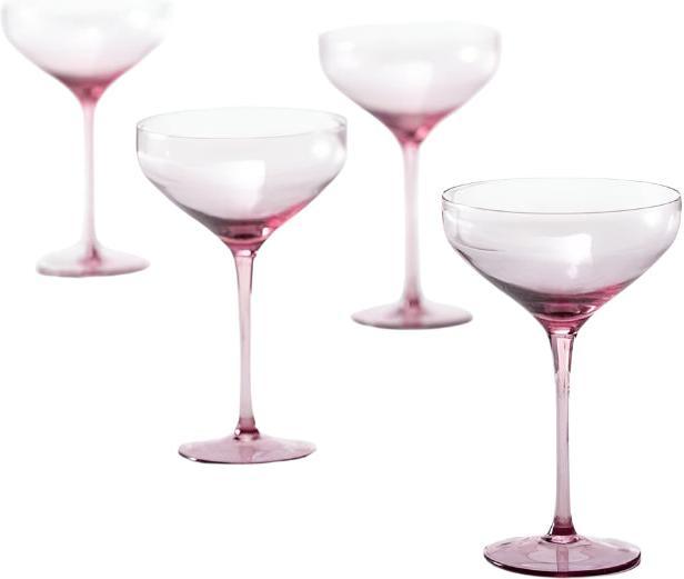 Fortessa - Gala 10.5 Oz Pink Coupe Cocktail Glass, Pack of 4 - GALA.PK.4.02