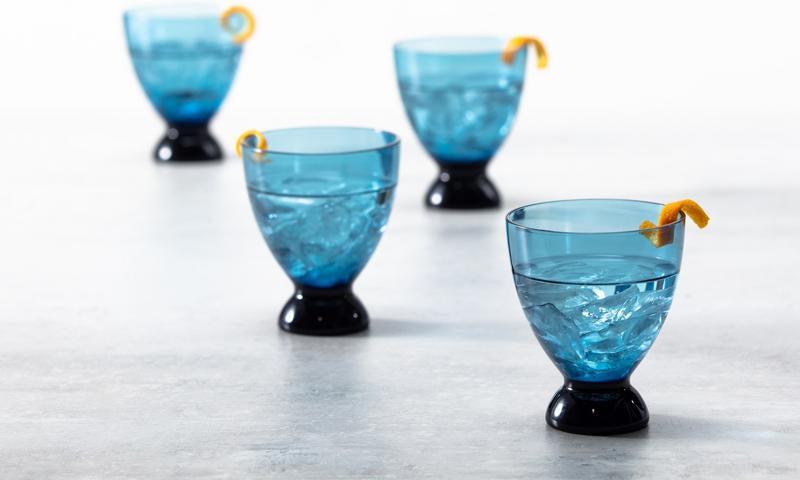 Fortessa - Gala 11.2 Oz Cornflower Lowball Cocktail Glass, Pack of 4 - GALA.BL.4.01