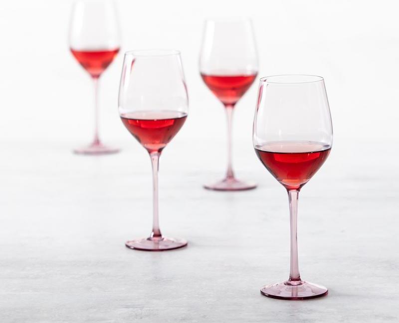 Fortessa - Gala 14.2 Oz Pink Universal Wine Glass, Pack of 4 - GALA.PK.4.07