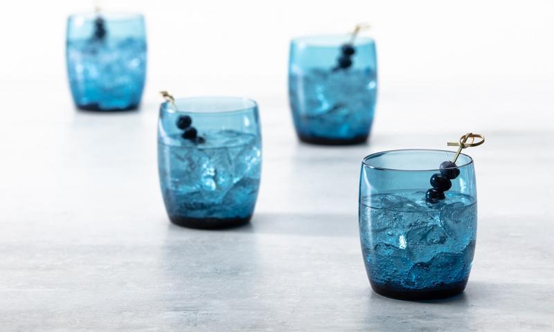 Fortessa - Gala 15 Oz Cornflower Short Beverage Glass, Pack of 4 - GALA.BL.4.04