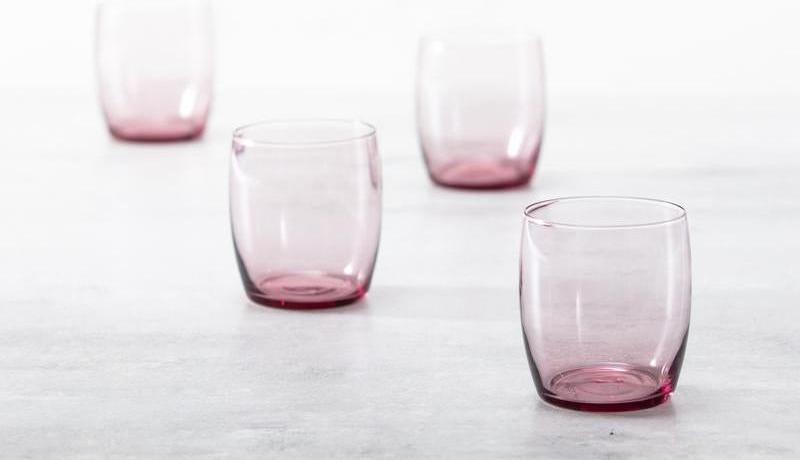 Fortessa - Gala 15 Oz Pink Short Beverage Glass, Pack of 4 - GALA.PK.4.04