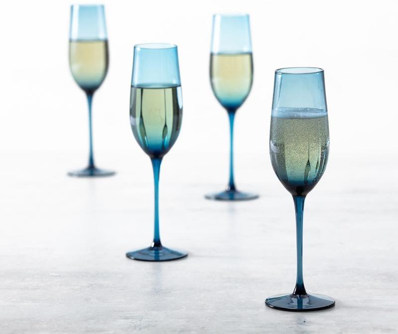 Fortessa - Gala 9.1 Oz Cornflower Champagne Flute, Pack of 4 - GALA.BL.4.05