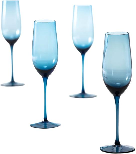 Fortessa - Gala 9.1 Oz Cornflower Champagne Flute, Pack of 4 - GALA.BL.4.05