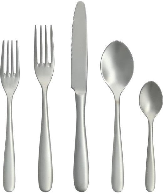 Fortessa - Grand City Sandblasted 5 Pc Stainless Steel Flatware Set - 5PPS-622SB-05