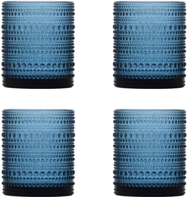 Fortessa - Jupiter 10 Oz Blue Double Old Fashioned Glass, Pack of 4 - JUPITERBL.4.04