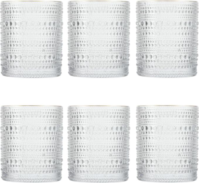 Fortessa - Jupiter 10 Oz Clear Double Old Fashioned Glass with Gold Rim, Pack of 6 - JUPITERCL.G.04