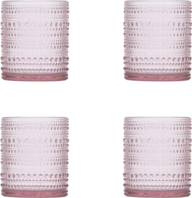 Fortessa - Jupiter 10 Oz Pink Double Old Fashioned Glass, Pack of 4 - JUPITERPK.4.04