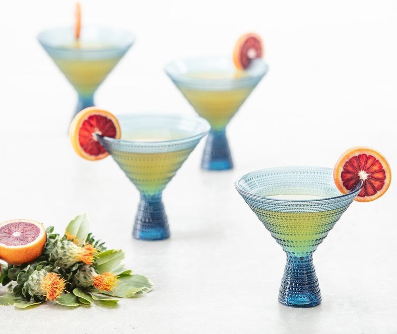 Fortessa - Jupiter 11.5 Oz Blue Martini Glass, Pack of 4 - JUPITERBL.06