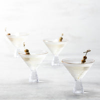 Fortessa - Jupiter 11.5 Oz Clear Martini Glass with Gold Rim, Pack of 4 - JUPITERCL.G.06