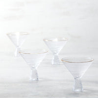 Fortessa - Jupiter 11.5 Oz Clear Martini Glass with Gold Rim, Pack of 4 - JUPITERCL.G.06