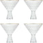 Fortessa - Jupiter 11.5 Oz Clear Martini Glass with Gold Rim, Pack of 4 - JUPITERCL.G.06