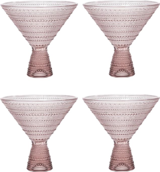 Fortessa - Jupiter 11.5 Oz Pink Martini Glass, Pack of 4 - JUPITERPK.06