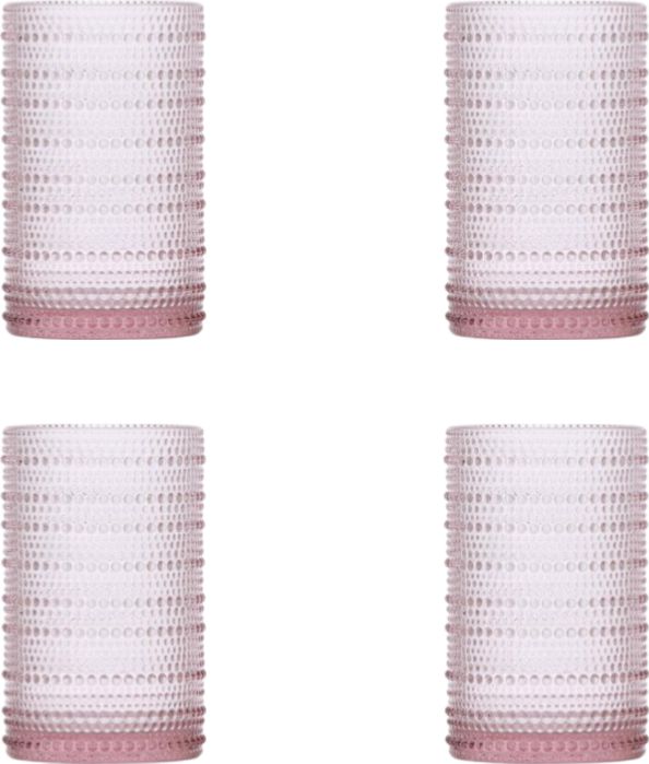 Fortessa - Jupiter 13 Oz Pink Iced Beverage Glass, Pack of 4 - JUPITERPK.4.03