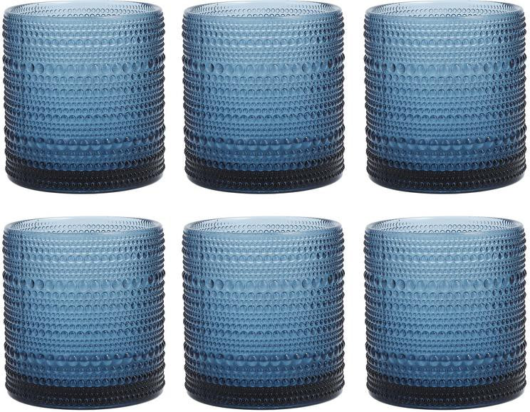 Fortessa - Jupiter 13.9 Oz Blue Triple Old-Fashioned Glass, Pack of 6 - JUPITERBL.09