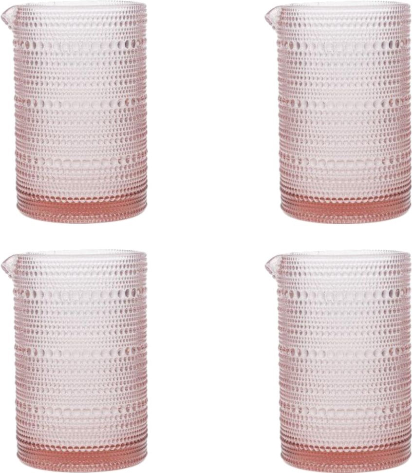 Fortessa - Jupiter 25 Oz Pink Mixing Glass, Pack of 4 - JUPITERPK.07