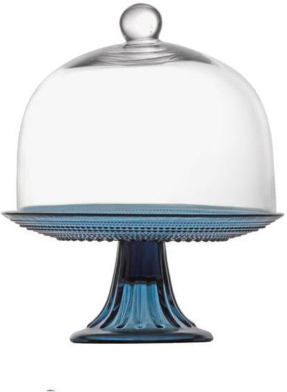 Fortessa - Jupiter Cornflower 8.5" Cake Stand and Dome Set - JUPBL.CAKE.SSET