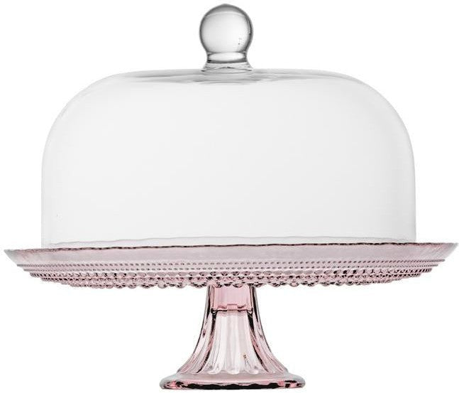 Fortessa - Jupiter Pink 13" Cake Stand and Dome Set - JUPPK.CAKE.LSET