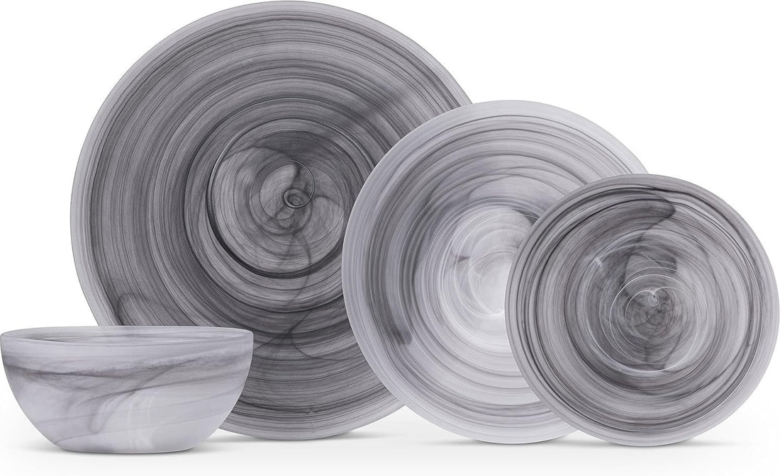Fortessa - La Jolla Glass 16 Pc Gray Dinnerware Set - 2600.GREY.PB.SET