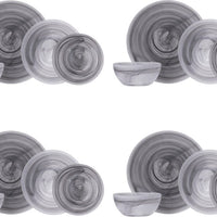 Fortessa - La Jolla Glass 16 Pc Gray Dinnerware Set - 2600.GREY.PB.SET