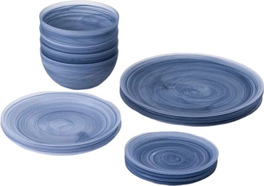 Fortessa - La Jolla Glass 16 Pc Ink Dinnerware Set - 2600.INK.PB.SET