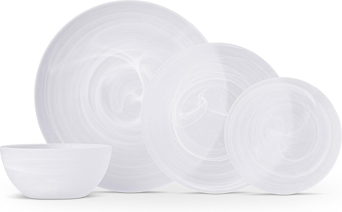 Fortessa - La Jolla Glass 16 Pc White Dinnerware Set - 2600.WH.PB.SET