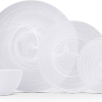Fortessa - La Jolla Glass 16 Pc White Dinnerware Set - 2600.WH.PB.SET