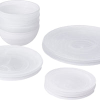 Fortessa - La Jolla Glass 16 Pc White Dinnerware Set - 2600.WH.PB.SET