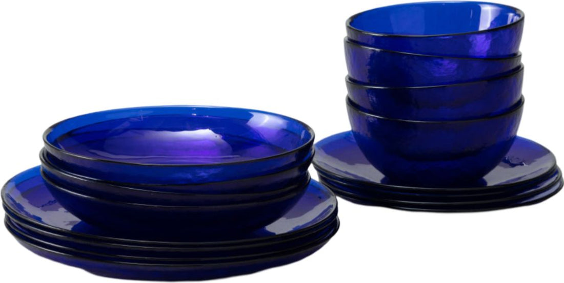 Fortessa - Los Cabos Cobalt Blue 16 Pc Glass Dinnerware Set - 16PPS.2700.COB