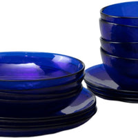 Fortessa - Los Cabos Cobalt Blue 16 Pc Glass Dinnerware Set - 16PPS.2700.COB
