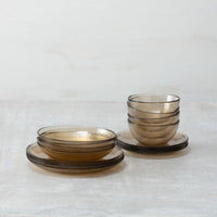 Fortessa - Los Cabos Ginger Root Orange 16 Pc Glass Dinnerware Set - 16PPS.2700.GING