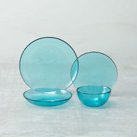 Fortessa - Los Cabos Lagoon Blue 16 Pc Glass Dinnerware Set - 16PPS.2700.LAG