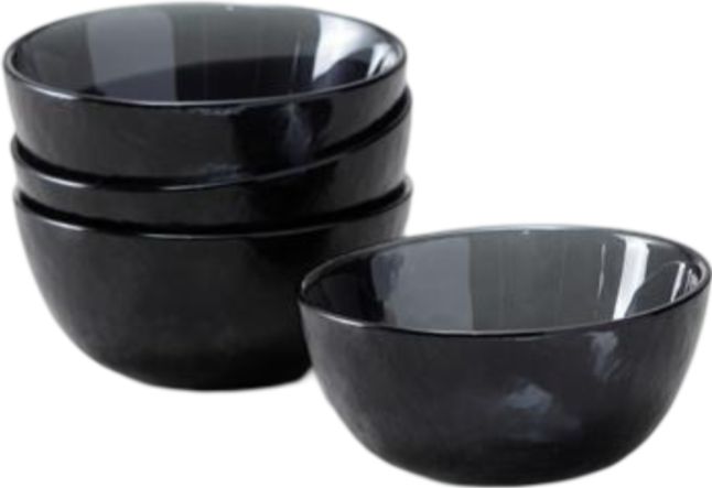 Fortessa - Los Cabos Shadow Black 12.5 Oz Bowl, Pack of 4 - 2700.SHADOW.13