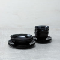 Fortessa - Los Cabos Shadow Black 16 Pc Glass Dinnerware Set - 16PPS.2700.SHAD