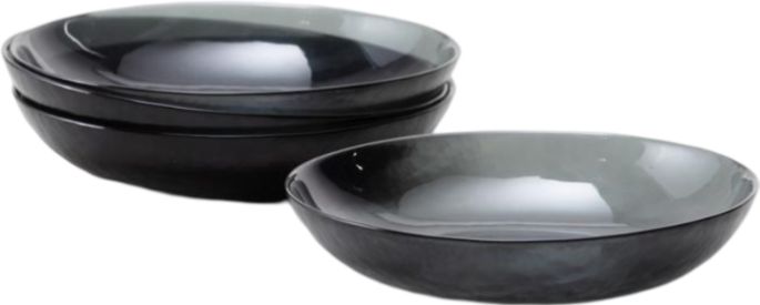 Fortessa - Los Cabos Shadow Black 25 Oz Coupe Entrée Bowl, Pack of 4 - 2700.SHADOW.07