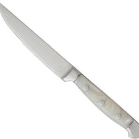 Fortessa - Metalware 9.1" Serrated Edge Steak Knife with Grey Acrylic Handle, Pack of 6 - 1.5.STK.SR.273