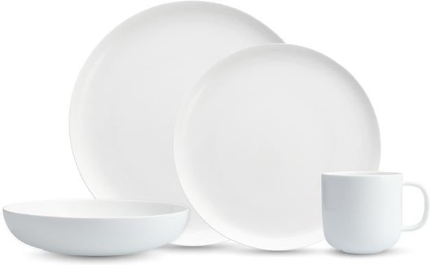 Fortessa - Modern Coupe Porcelain 16 Pc White Dinnerware Set - 16PPS-FFD-MC
