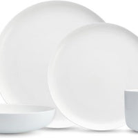 Fortessa - Modern Coupe Porcelain 16 Pc White Dinnerware Set - 16PPS-FFD-MC