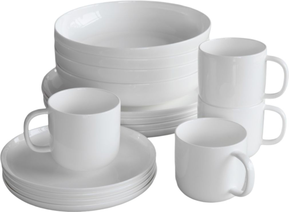 Fortessa - Modern Coupe Porcelain 16 Pc White Dinnerware Set - 16PPS-FFD-MC